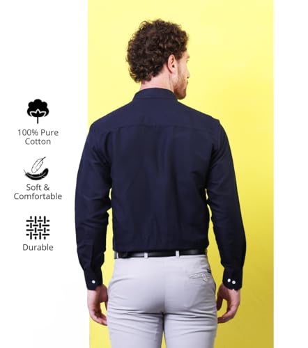 Image of CONTRARY Men's Pure Cotton Solid Stylish Casual & Formal Wear Shirt | Stylish Regular Fit Full Sleeve Comfortable Office Party Trendy Shirt - Multi Color