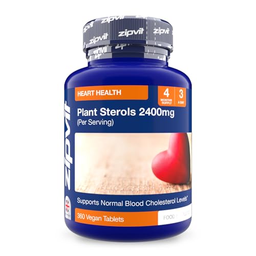 Zipvit Plant Sterols 2400mg 360 Vegan Tablets. Supports Maintenance of Normal Blood Cholesterol. Vegan and Vegetarian Friendly