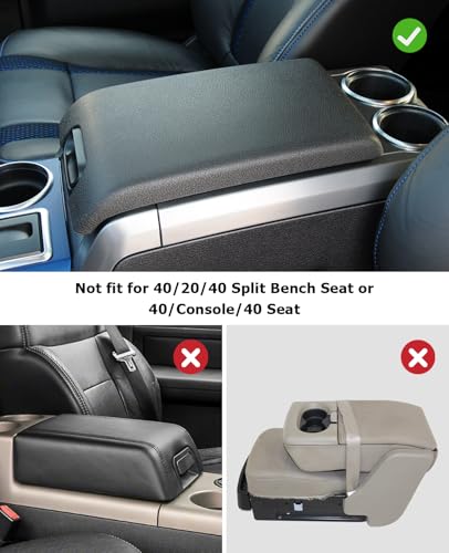 Image of INTGET Center Console Armrest Cover for Ford F150 Accessories 2009 2010 2011 2012 2013 2014 Car Middle Lid Seat Cover Protector (Red Stitches, 2009-2014)