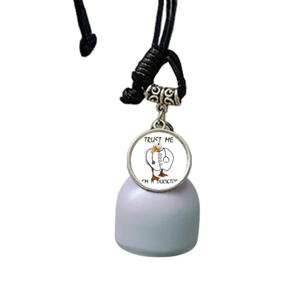 Set of 2 Duck Doctor Clothes Stethoscope Wind Chimes Bell Car Pendant