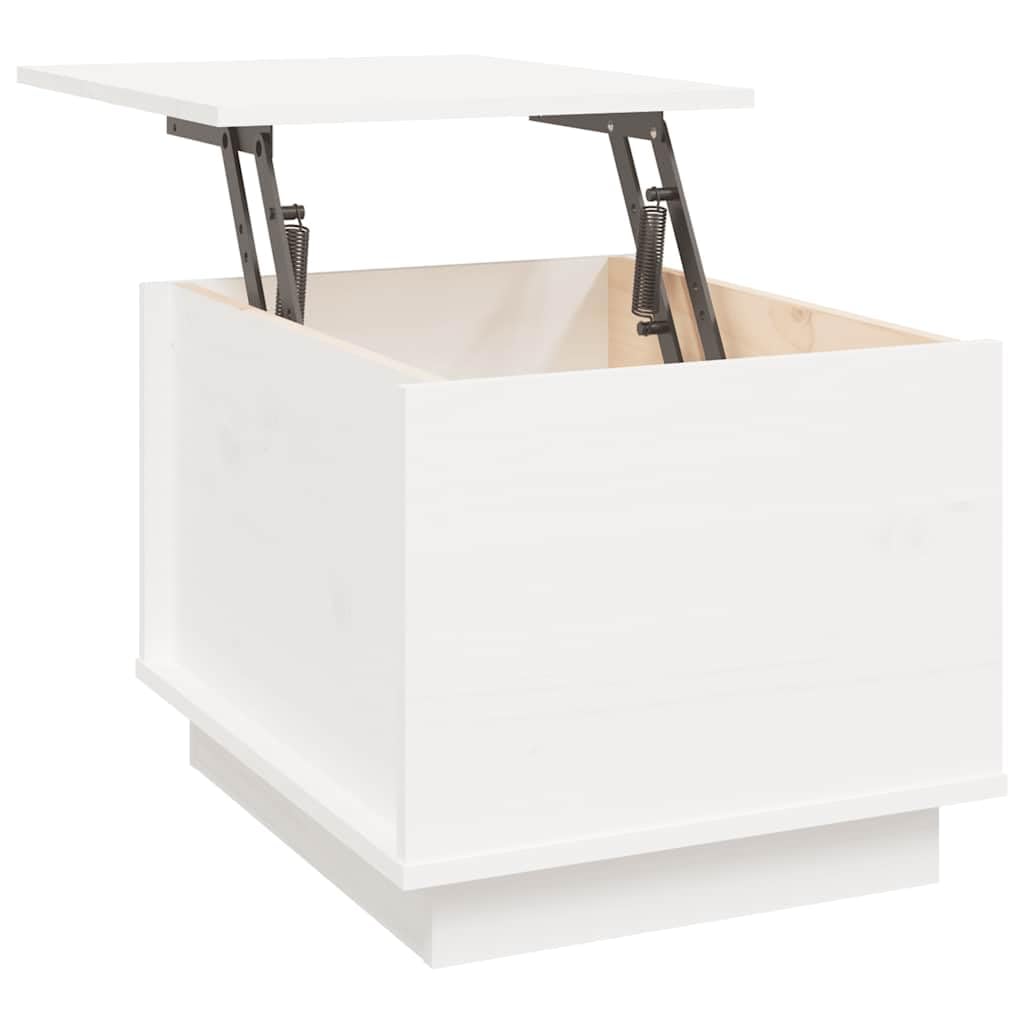 vidaXL Mesa de Centro de Madera Maciza de Pino Blanco 40x50x35 cm