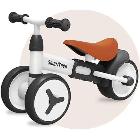 SmartYeen Baby Balance Bike Toys for 1 Year Old boy Girl Birthday Gift,4 Wheels Toddler Bike Montessori Toys for 12-24 Month Baby Toys(Black) Cover