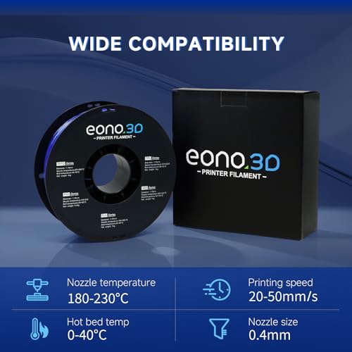 Image of TPU 95A Filament 1.75mm Blue 1kg - Flexible 3D Printer Filament | Soft TPU 95A filament 1kg (2.2 lbs), flexible, high elasticity, strong impact resistance, low stringing, easy FDM print