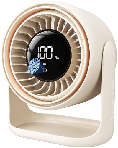 Gaiatop Desk Fan, Touch Control LED Display Small Portable Fans, 5 Speeds Strong Wind, Ultra Quiet...