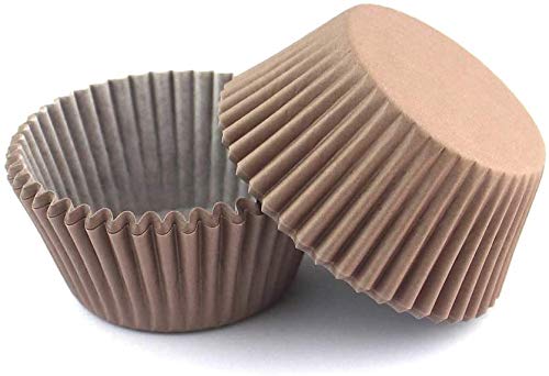 Bakefy�-100 Light Brown Cup Cupcake Liner Paper Baking Cups for Christmas Party Holiday Birthday Cupcake Wrappers for Cake Balls Muffins Cupcakes and Candies