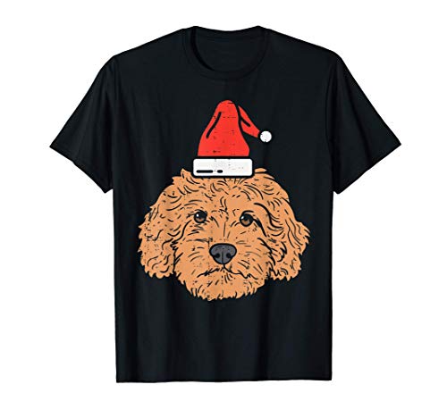 Goldendoodle Santa Hat Christmas Animal Pet Dog Lover Gift Maglietta