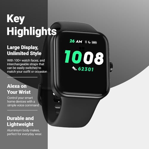 Image of Fastrack Reflex Vox Alexa Built-In 1.69 Ultravu Display 100+ Watchfaces 14+ Multisports 24X7 Hrm Sp02 Stress Monitor Sleep Tracker Womens Health