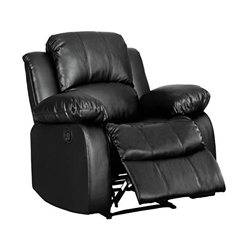Sillón Plegable Negro de Piel Sintética miniatura 6