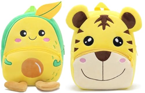 Image of blue tree Cute Boy's and Girl's Plush Bag Medium Quality Full Embroidery Designs Mini Travel Backpack Mango (Mango-Tiger)