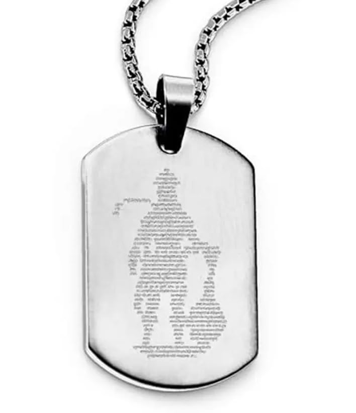 Hanuman Chalisa Locket Pendant with Chain Silver | Lord Hanuman Spiritual Locket Micro-carved Tag Stainless Steel | Unisex Religious Pendant | Divine Protection Jewelry-image-4