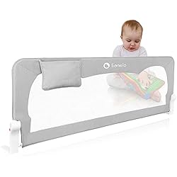 Protector Cama Jane lionelo Hanna Barrera de Seguridad 150cm x 65cm - Protección contra caídas Cinturones SecureBelt Se Adapta a la mayoría de los colchones Malla aireada Fácil Montaje