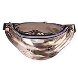 HDE Shiny Retro Fanny Pack Rave Festival Metallic Hologram Bum Bag Waist Pouch (Gold)