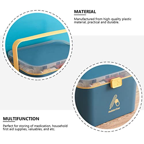 Image of Alipis 1pcbox Lid Portable Holder Emergency Layers Plastic Useful Storage Container Childproof with Case for Organizer Layer Supplies X Camping Cosmetics Pills Kit