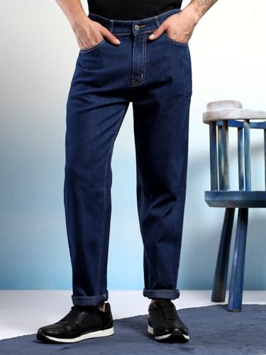 Image of KOTTY Men's Solid Estate Blue Stylish Jeans