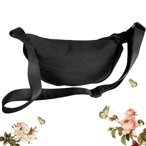 Crescent Bag for Women Men Small Nylon Crossbody Lightweight Shoulder Purse Travel Waist Bag2