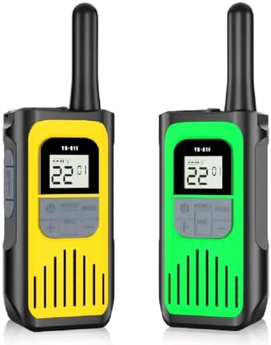 Walkie Talkies for Adults, Rechargeable Walkie Talkies Long Range 22 Channel Two-Way Radios with 1200mAh Li-ion Batteries and USB Charger for Biking,Camping,Hiking,2 Pack