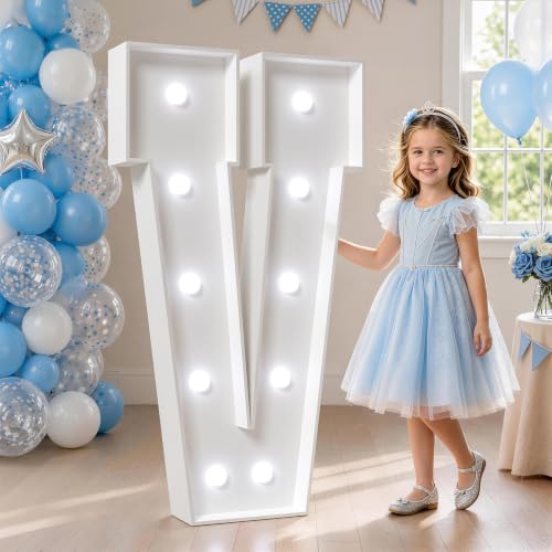 Image of Marquee Letters 4 Feet Tall, Cool Light Up Letters V for Party Decor