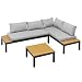 Produktbild Gartenfreude Ambience, flexibel einsetzbar, Wasserabweisende, Gestell Kissen: hellgrau/WPC Lounge, Aluminium, Dunkelgrau-Grau-Teak