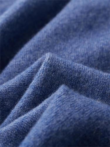 Men's 100% Cashmere Quarter-Zip Sweater Long Sleeves Mock Neck Thick Pullover Business Knitting Top2