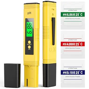 2025 All-New pH Meter for Water - High Accuracy Digital pH Tester (0.01 Precision) with UL Certification and 3 pH Calibration Powders