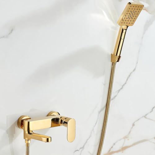 Robinet mitigeur de baignoire mural en laiton massif finition chrome - 4
