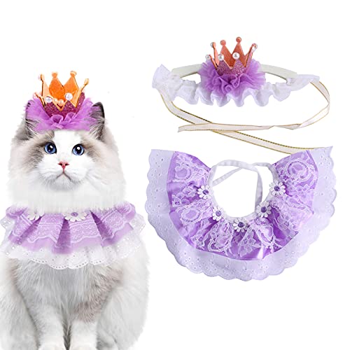 猫 誕生日首輪犬 バースデーお姫様風帽子ペットお誕生日帽子 記念日バンダナ小型犬クリスマスパーティー誕生日の盛り上がりのプレゼントペットおもちゃ結婚式 写真撮影プレゼント