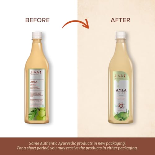 Image of Jiva Amla Juice 1 Litre | Improves Digestion, Boosts Immunity, Promotes Healthy Hair & Skin | Cold Pressed Fresh Amlas, Rich in Vitamin C & Antioxidants, With No Artificial Flavours (Pack of 1)