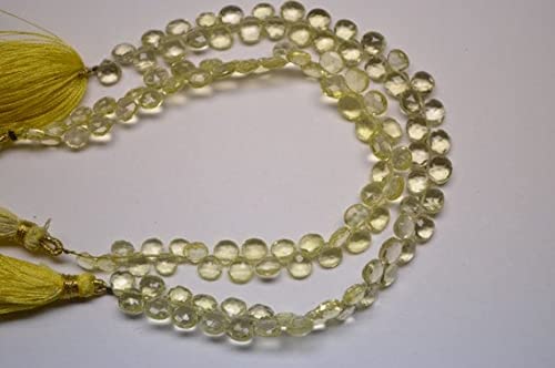 Quartz citron perles cœur 5mm pour illuminer vos tenues d été