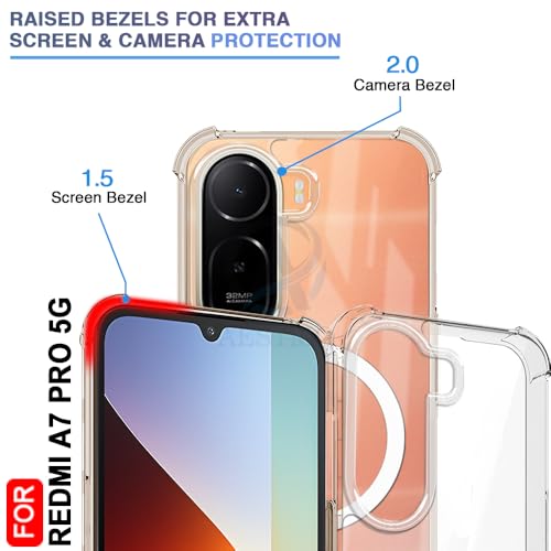 Image of AESTMO Clear Back Cover for Redmi A7 Pro / C85X 5G | 360 Protection | Transparent Back Cover for Redmi A7 Pro / C85X 5G (PC + TPU, Compatible with MagSafe Accessories, Transparent Bumper)