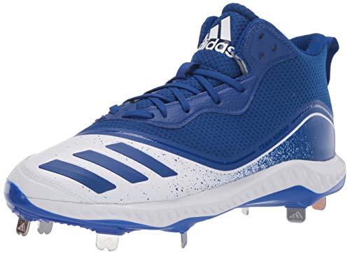 adidas Men's Icon V Bounce Mid Baseball Shoe, FTWR White/Collegiate Royal/Collegiate Royal, 15 M US