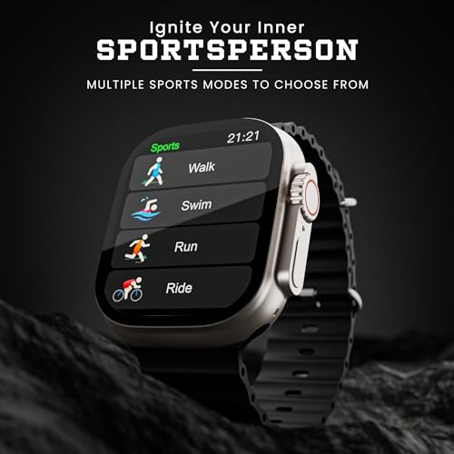 HAMMER Ultra Classic 2.01" Always on Display, Bluetooth Calling Smart Watch, Wireless Charging, 1 Extra Starp, Raise to Wake, In-Built Games, Brightness Adjustment, BP, SpO2, HR Monitoring view 2