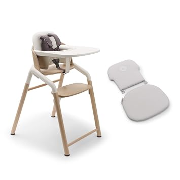 Bugaboo Giraffe High Chair Neutral Wood/White with Baby Pillow Set Arctic White
