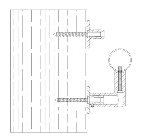 Stainless Steel Handrail Bracket Round Slim By Inline Design (Mounting Surface: Wood Or Sheet Rock) #TOP4