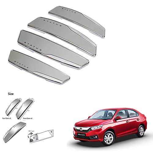 JAINFAM® Status High Gloss Premium Door Edge Guards Set of 4-(Made in Korea) - Silver for Honda Amaze New
