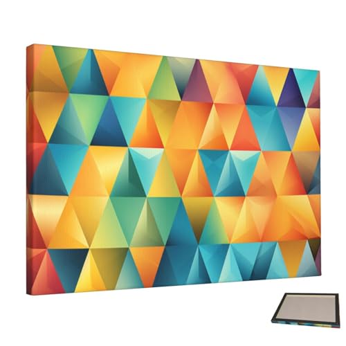 Peinture murale triangle coloré sur toile esthétique sans cadre