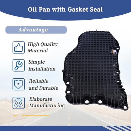 Image of 11110-6RC1B Oil Pan with Gasket Drain Plug Compatible with Nissan Rogue 1.5L 2021 2022 2023 2024 Replace 111106RC1B 11110 6RC1B