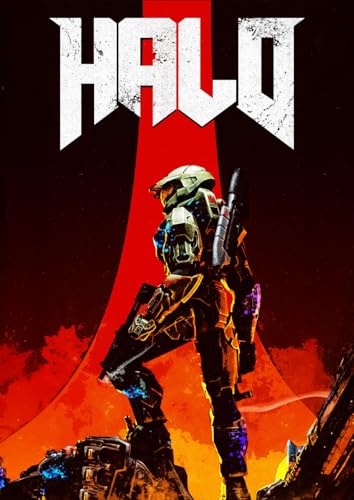 Frenchiart Poster Métallique Halo – Jeu Vidéo FPS – 30 x 42 cm – Avec Aimant Mural