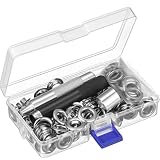 100 Satz Ösenknopf aus Messing mit 10mm Innendurchmesser, Silber
