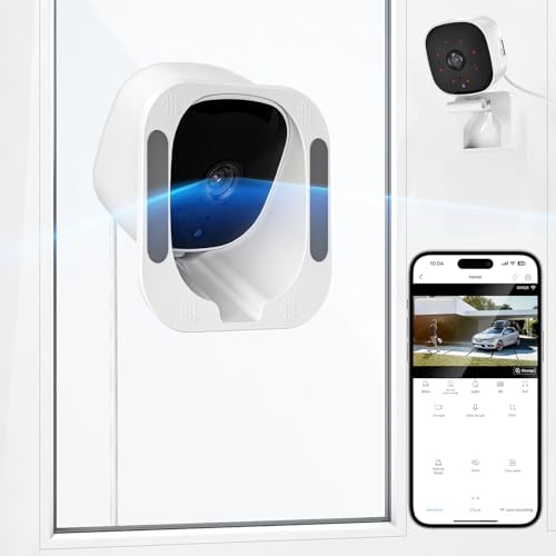 3MP 2K Window Camera, 120° View Angle Window Camera, 2.4GHZ & 5GHZ WiFi Indoor Window Security Camera with Angled Window Mount, Person & Motion Detection, 24/7 Recording, Quick Install