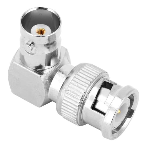TOPINCN Connecteur BNC Mâle vers Femelle, Adaptateur en Forme de L à 90 Degrés pour Fil de Câble Coaxial, Lot de 5 Connecteurs BNC en Laiton pour Une Transmission de Signal Stable, adapté à la