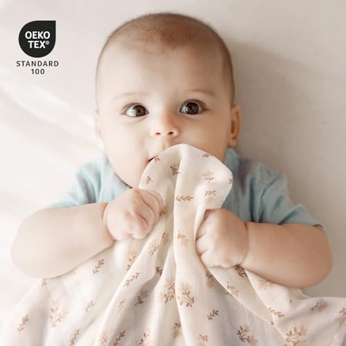 Image of GLLQUEN BABY Receiving Blanket Boy Cotton Muslin Swaddle Blankets Girl Newborn Squares Breathable & Soft Thin Baby Blankets Cloths Double Absorbent Infant Swaddling Wrap - 6 Pack (Sunflower)