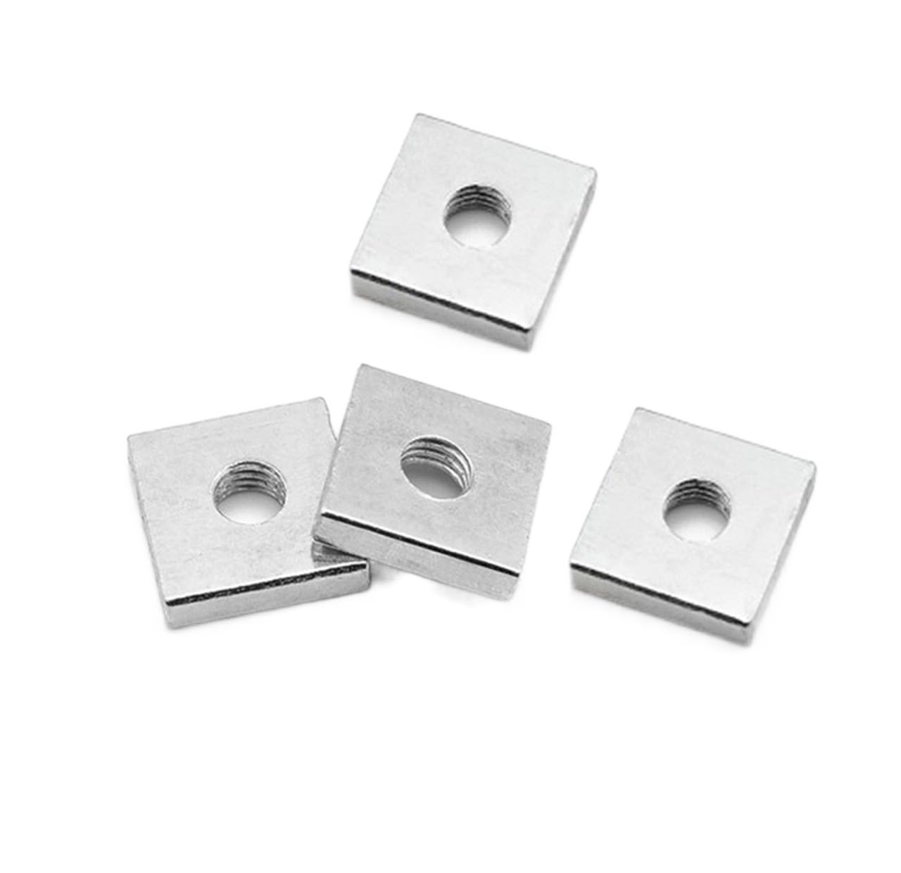 100pcs Square Nut M5 M6 M8 M5x12x3 Carbon Steel Color Galvanized Zinc Plated Square Thin Nuts Bigger Size M6x20x4(M5x14x3)