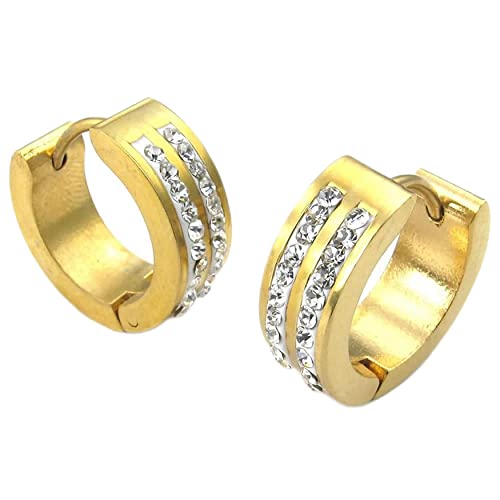 Boucles d'oreille homme acier inoxydable pour look urbain or
