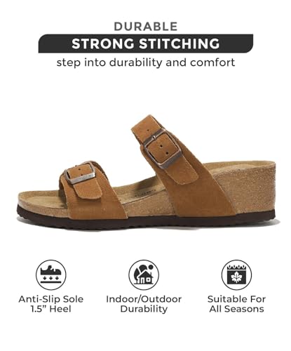 Image of Genuine Leather Cork Footbed Sandals by Project Cloud