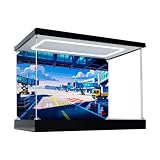 Acryl-Vitrine für Lego 60502 Flughafenterminal-Gebäudemodell, 3 mm staubdichte Schaukasten, Vitrine kompatibel mit Lego 60502 (Modell nicht im Lieferumfang enthalten) (Hintergrund D)