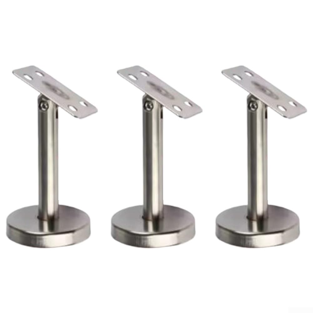 Niceminiwall 3Pack Stainless Steel Handrail Brackets, Adjustable Wall Mounted Stair Railing Support, Column Brackets for Home Commercial Use, Easy Install (80mm-B)