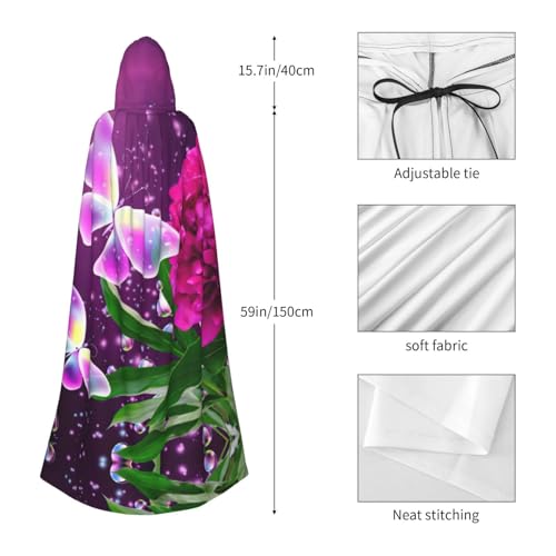 Cape violette durable EdWal avec capuche et imprimé fleuri chic - 5