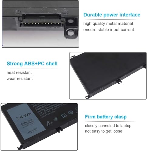 Image of 74Wh 357F9 Battery for Dell Inspiron 15 7000 Gaming 15 7559 i7559 i7559-5012GRY 7557 i7557 i5577-7342blk-pus 5577 7567 5576 7566 INS15PD Series P65F P65F001 P57F 71jf4 071jf4 0GFJ6 0357F9 (357F9)