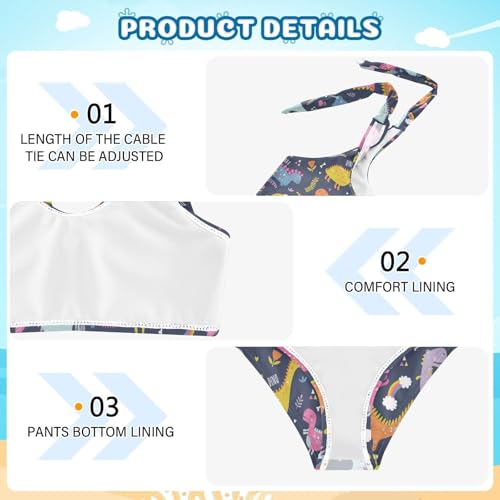 Image of CaTaKu Girls Two Piece Swimsuits Toddler Bathing Suits Bikini Set Summer Beach Swimwear for Girls Size 3-12T