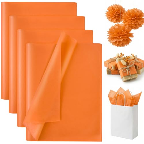 Image of Koogel 330 Sheets Orange Tissue Paper Bulk